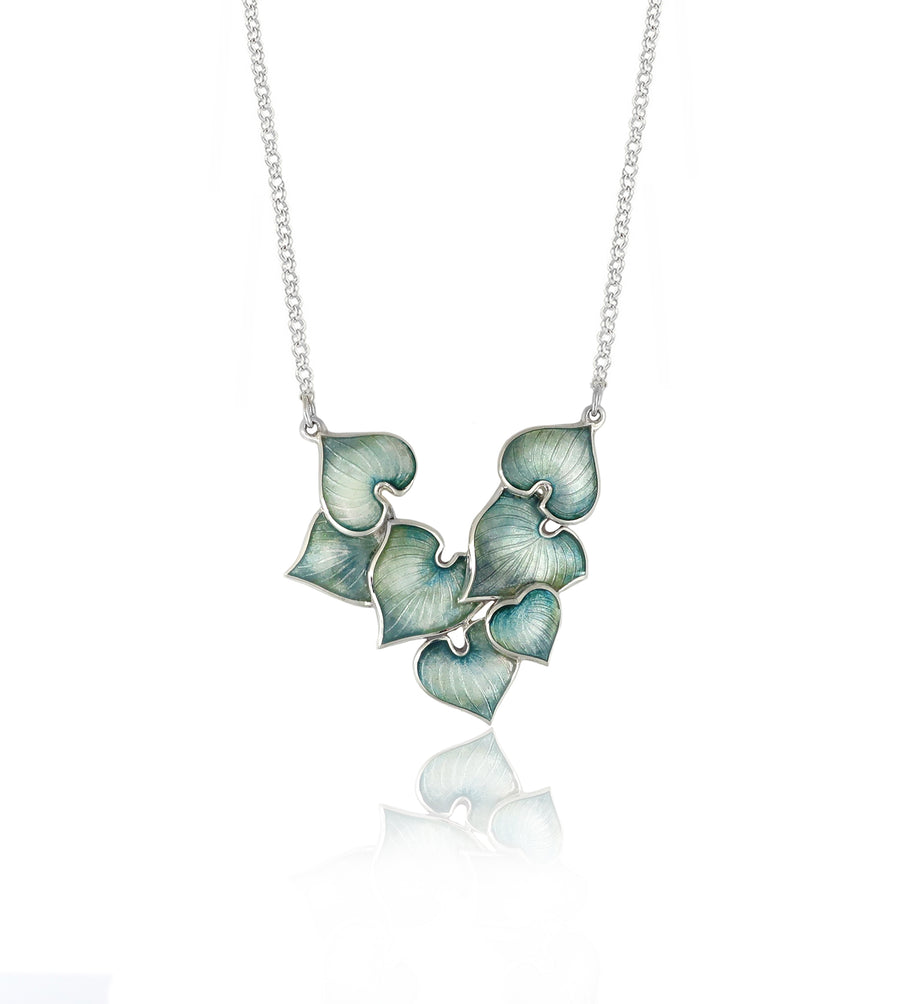 Cluster Leaf Enamel Necklace