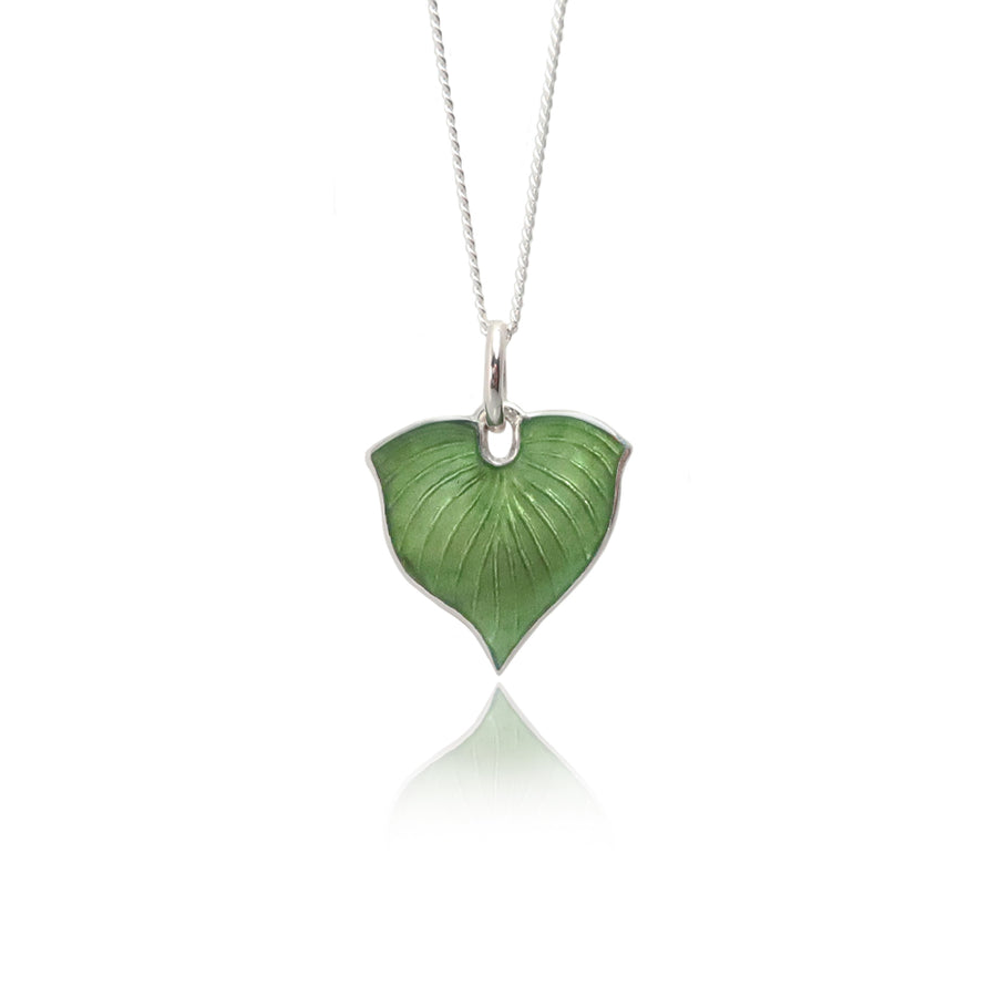 Olive Green Hosta Necklace