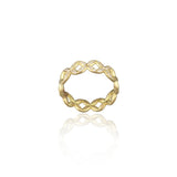 Triple Diamond Hydrangea Gold Eternity Ring