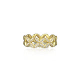 Triple Diamond Hydrangea Gold Eternity Ring