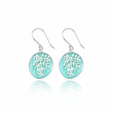 Enamelled Sterling Silver Rue Earrings