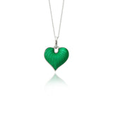 Hosta Heart Sterling Silver Enamel Necklace