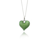 Hosta Heart Sterling Silver Enamel Necklace