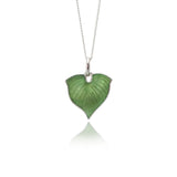 Sterling Silver Hosta Enamel Pendant