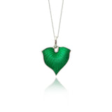 Sterling Silver Hosta Enamel Pendant