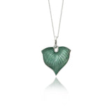 Sterling Silver Hosta Enamel Pendant