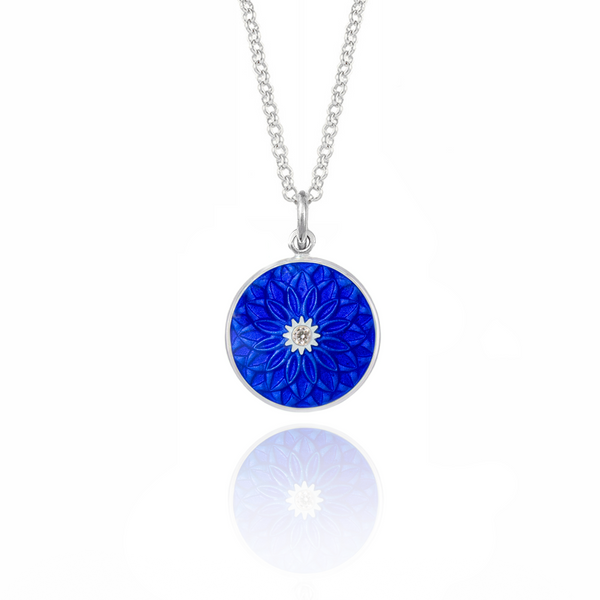 Royal Blue Diamond Dahlia Pendant