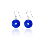 Ink Blue Dahlia Earrings