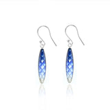 Enamelled Long Pinecone Ink Blue Earrings Limited Edition