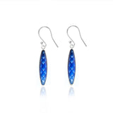 Enamelled Long Pinecone Ink & Royal Blue Earrings Limited Edition