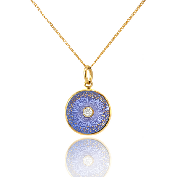 18ct Gold Plated Diamond Diatom Pendant in Lavender