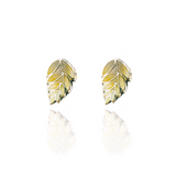 Enamelled Fern Pale Ochre Earrings