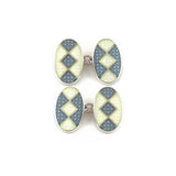 Enamelled Pale Grey Liberty Chain Cufflinks