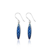 Enamelled Long Pinecone Ink Blue Earrings Limited Edition