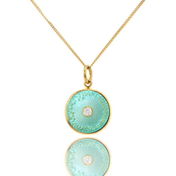 18ct Gold Plated Diamond Diatom Pendant in Mint