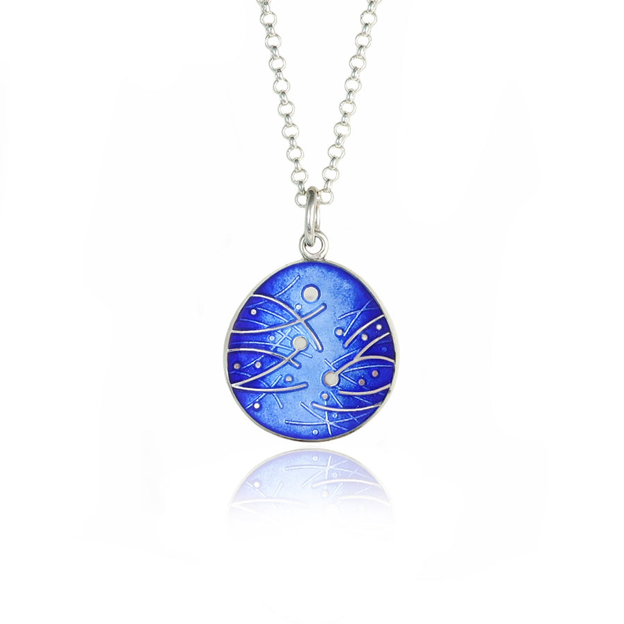 Meadow Enamelled Royal Blue Pendant