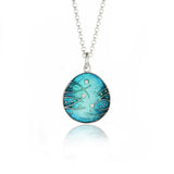 Meadow Enamelled Mint & Teal Pendant