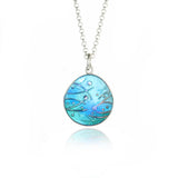 Meadow Enamelled Pale Blue & Mint Pendant