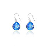 Meadow Enamelled Bright Blue Earrings