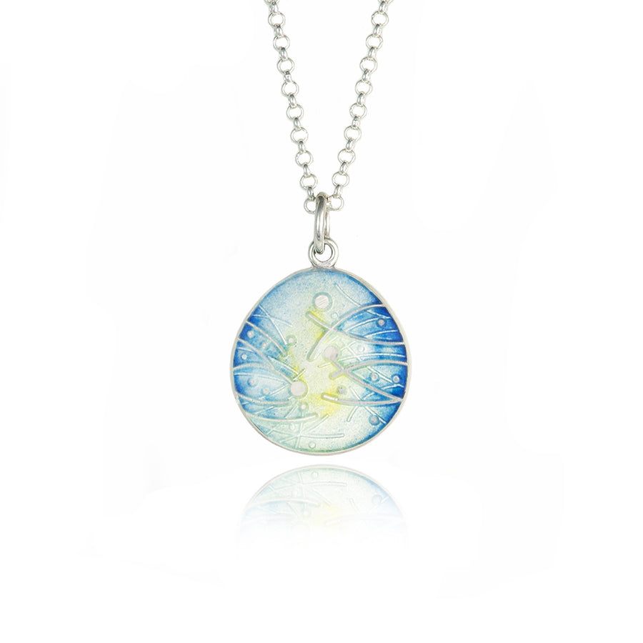 Meadow Enamelled Ice Blue Pendant