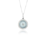 Small Pale Grey Diamond Diatom Eternity Pendant