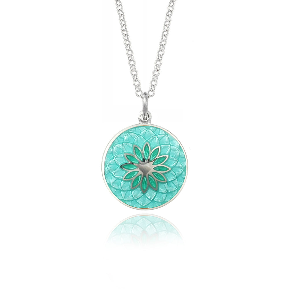 Enamelled Dahlia Necklaces With Two Colours