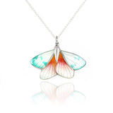 Rarity Mint & Coral Pink Moth Necklace