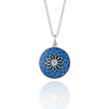 Limited Edition Dahlia Diamond Pendant in Ink & Kingfisher Blue