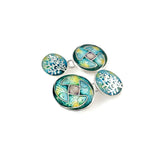Sea Green Fish & Rue Enamel Cufflinks One-off