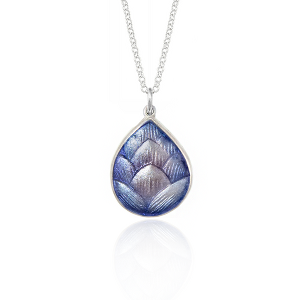 One-off Pine Cone Purple Enamelled Pendant