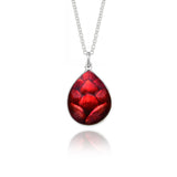 One-off Pine Cone Red Enamelled Pendant