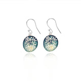 Enamel Graduated Teal Rue Earrings