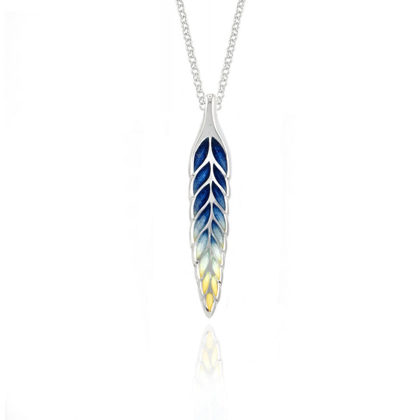 Wheatsheaf Ink Blue Enamel Pendant