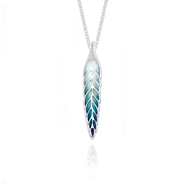 Wheatsheaf Teal Enamel Pendant