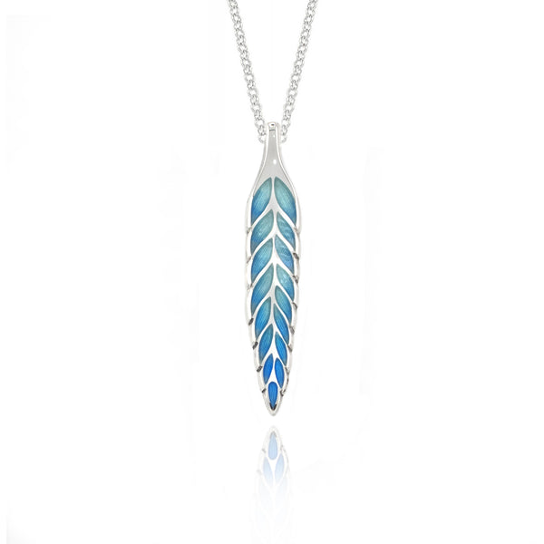 Wheatsheaf Pale Blue Enamel Pendant