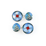 Sea Blue Fish & Rue Enamel Cufflinks One-off