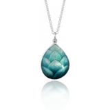 One-off Pine Cone Teal Enamelled Pendant