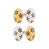 Oval Flower Cufflinks