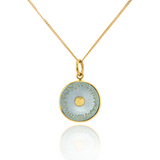 Gold Plated Diatom Pendant in Pale Grey