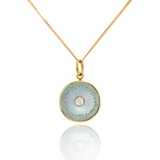 18ct Gold Plated Diamond Diatom Pendant in Pale Grey
