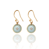 18ct Gold Plated Diamond Diatom Earrings In Pale Grey