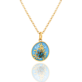 18ct Gold Plated Enamel Rue Pale Blue Small Pendant