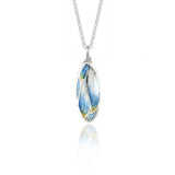 Oval Enamel Yellow Tip Feather Pendant
