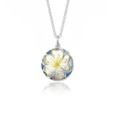 Enamelled One-of-a-kind Pansy Flower Pendant