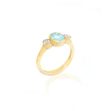 Paraiba & Diamond 9ct Yellow Gold Ring