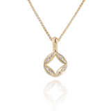 Diamond & Gold Hydrangea Infinity Pendant