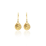 Gold Pine Cone Green Earrings