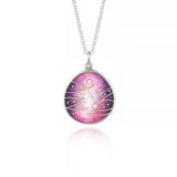 Meadow Enamelled Pink & Purple Pendant