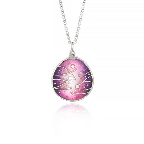 Meadow Enamelled Pink & Purple Pendant