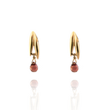 18ct Gold Plated Meadow Drop Earrings Pink Sapphire